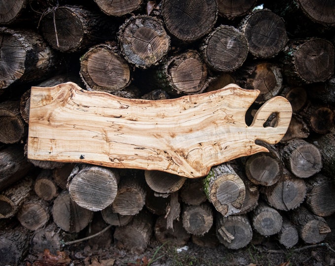 Birch Wood Charcuterie Board Live Edge Exotic Epoxy Serving Tray Cheese