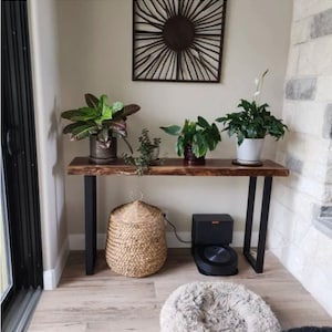 Black Walnut Hallway Table Console Live Edge