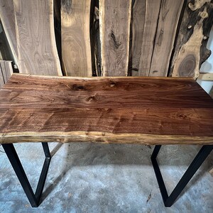 Handmade Black Walnut Live Edge Dining Table, Rustic Farmhouse Style ...