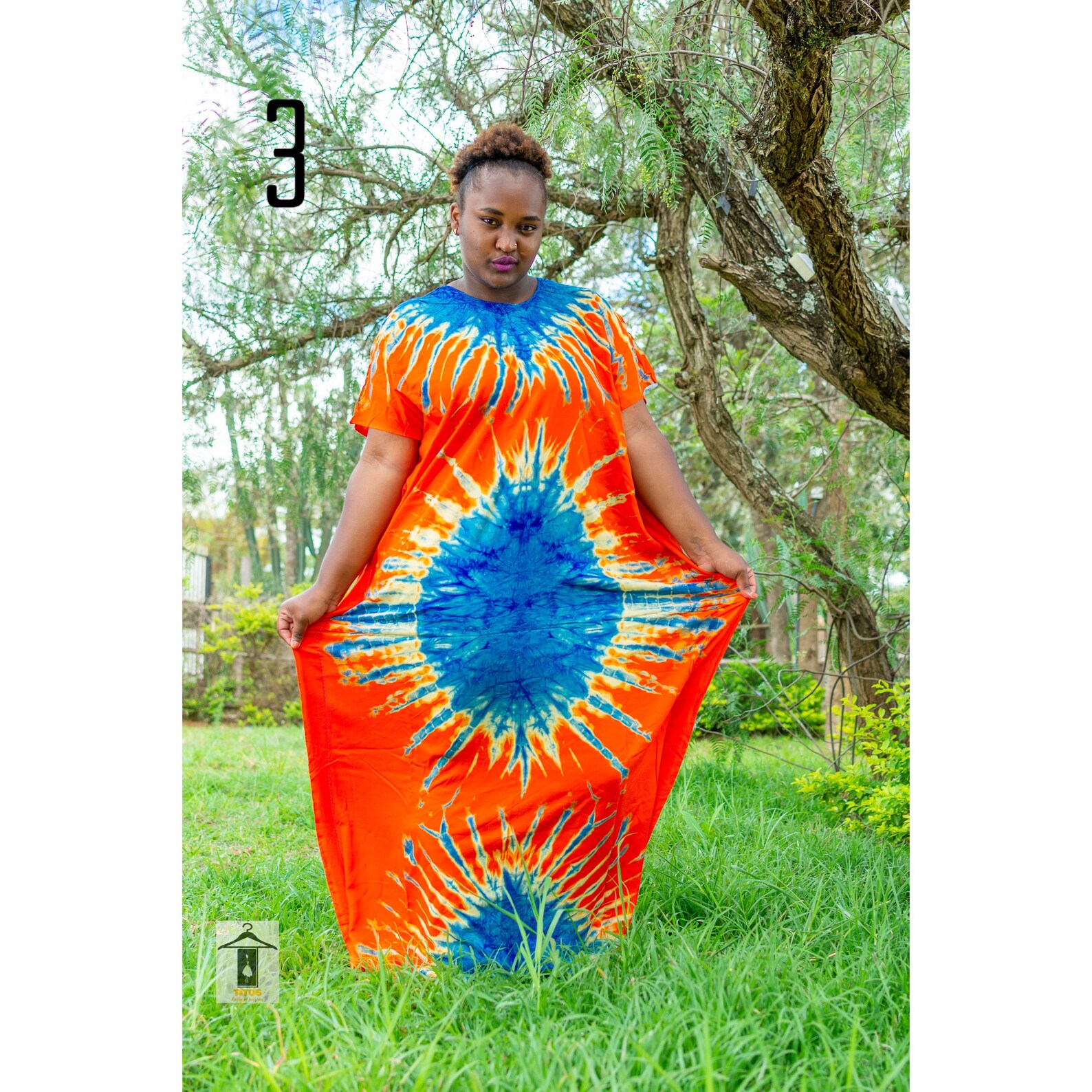 African TieDye Caftan/TieDye Long One Size Dress/Long womens Etsy