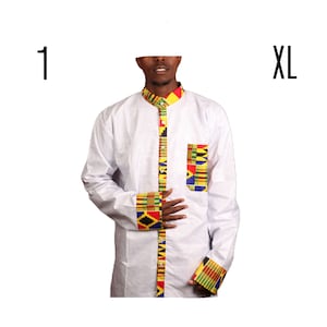 African inspired men shirt/African embroidered shirt/Wakanda style men shirt/Dashiki men shirt/Long sleeve African shirt/Kente men shirt