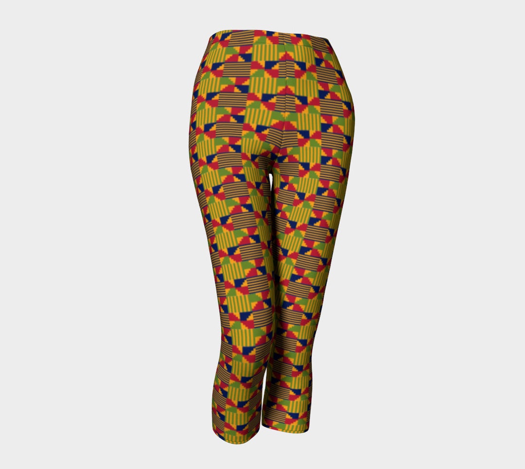 Kente workout capris African print capris Kente ethnic Etsy España