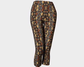 Kente workout capris, African print capris, Kente ethnic capris