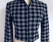 vintage hand woven silk tweed crop jacket