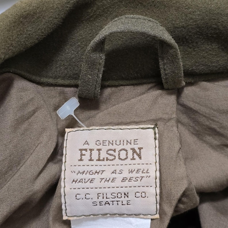 Giacca da caccia vintage Filson Tin Cloth, stile 466, finitura ad olio USA, da uomo, taglia XL immagine 20