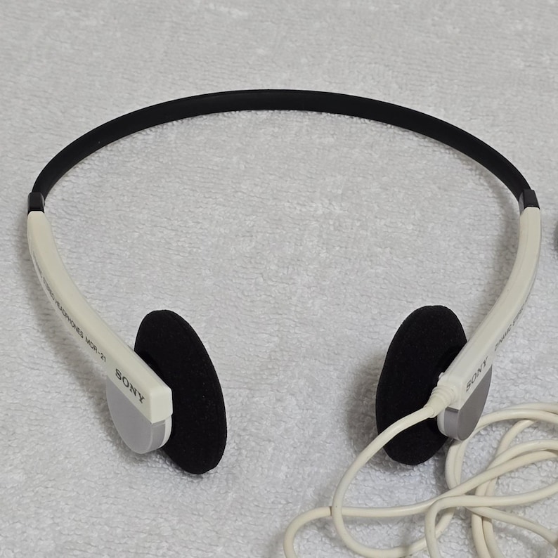 Sony MDR-21 Vintage Stereo Kopfhörer Weiß Walkman Retro Bundle selten Bild 6