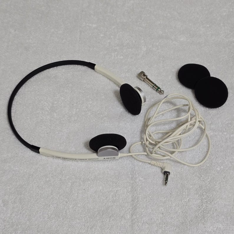 Sony MDR-21 Vintage Stereo Kopfhörer Weiß Walkman Retro Bundle selten Bild 1