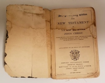 Seltene kleine Oxford University Press Holy Bibel Neues Testament Vintage 1898