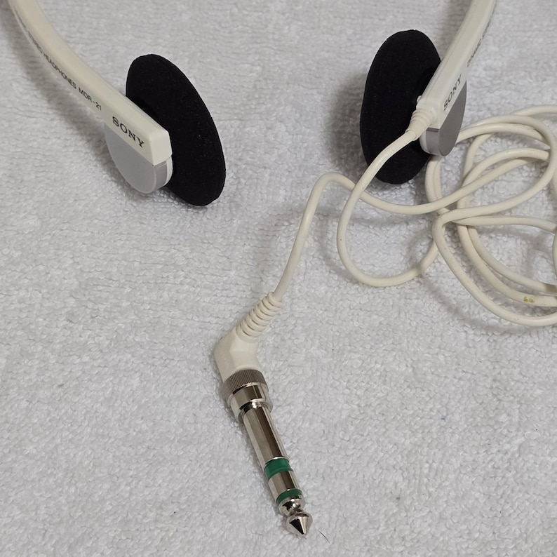Sony MDR-21 Vintage Stereo Kopfhörer Weiß Walkman Retro Bundle selten Bild 7