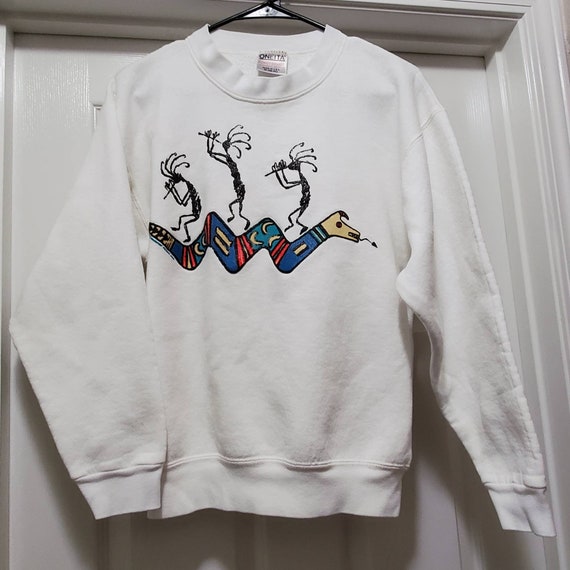 Vintage 90's Oneita Kokopelli Southwestern Crewnec