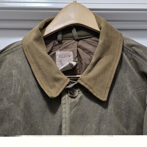 Giacca da caccia vintage Filson Tin Cloth, stile 466, finitura ad olio USA, da uomo, taglia XL immagine 7