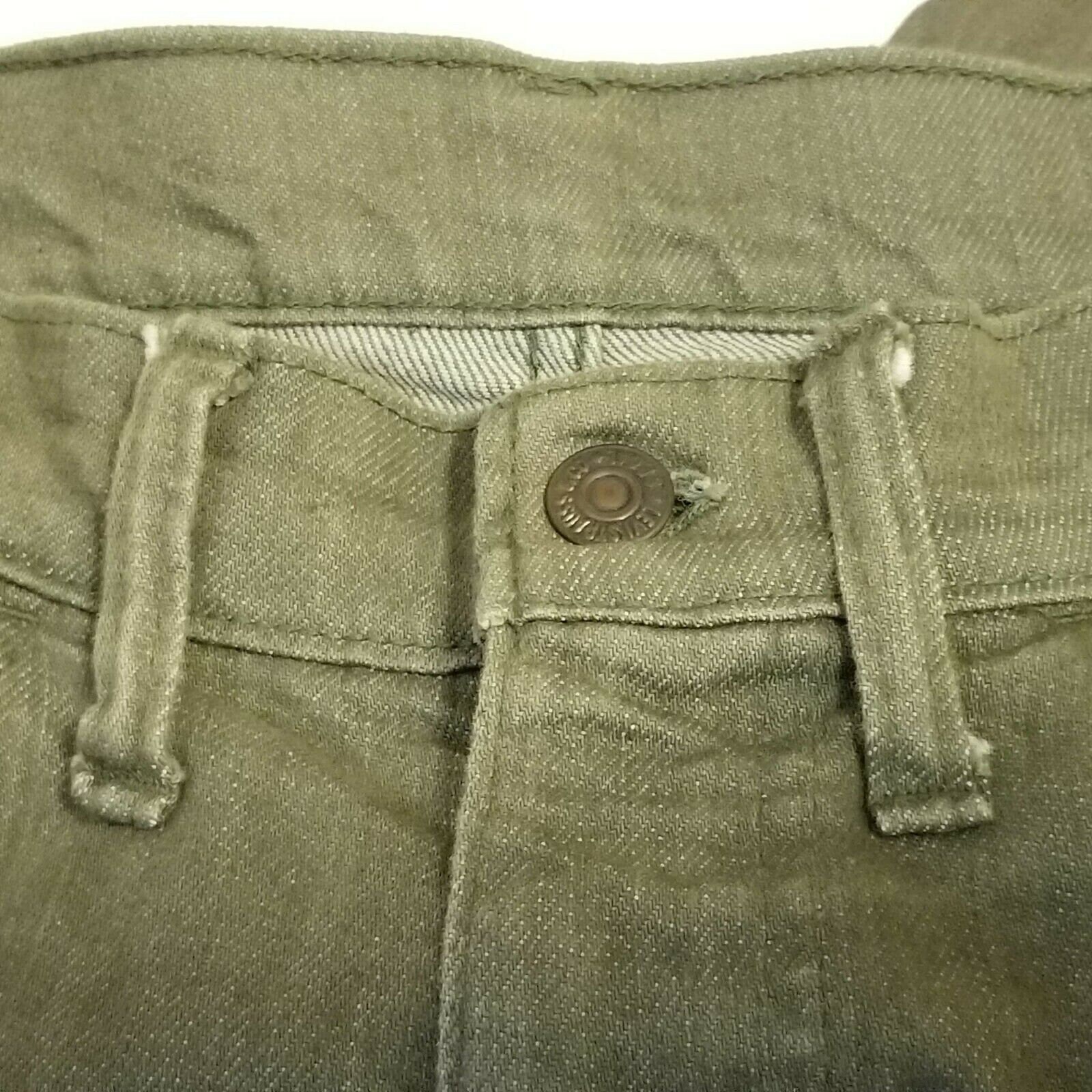 Levi's 1960s Army Green BIG E Jeans Black / Gold Tab Men's 30 x 30 Vintage