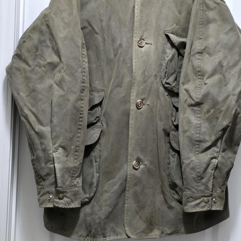 Giacca da caccia vintage Filson Tin Cloth, stile 466, finitura ad olio USA, da uomo, taglia XL immagine 6