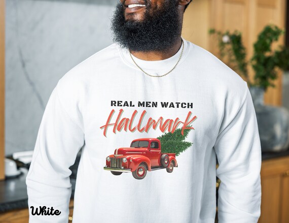 Real Men Watch Hallmark Red Truck Sweatshirt original Design Christmas Sweatshirt Popular Right Now Funny Christmas Graphic Sweat Shirt Etsy Canada