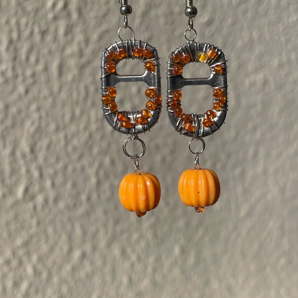 Recycled can tab earrings