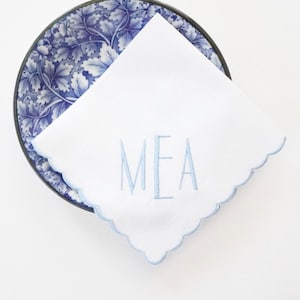NEW YORKER font Embroidered Monogrammed Handkerchief, Personalized Custom Handkerchief
