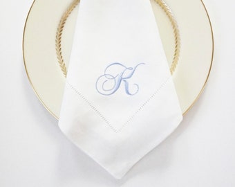 SCRIPT FONT COLLECTION of Monogram Fonts on Embroidered Cloth Dinner Napkins and Guest Hand Towels - Wedding Keepsake or Special Occasions