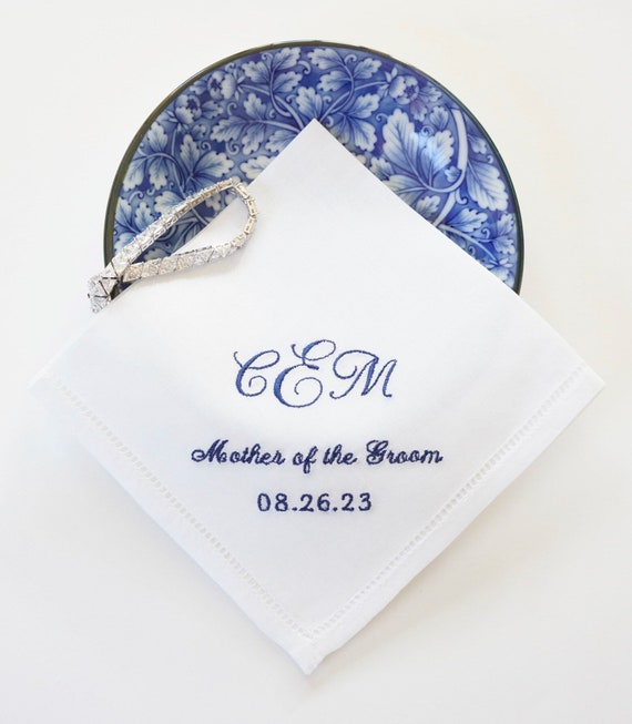 CUSTOM LADIES WEDDING Monogram design and font Embroidered Monogrammed Handkerchief, Personalized Custom Handkerchief