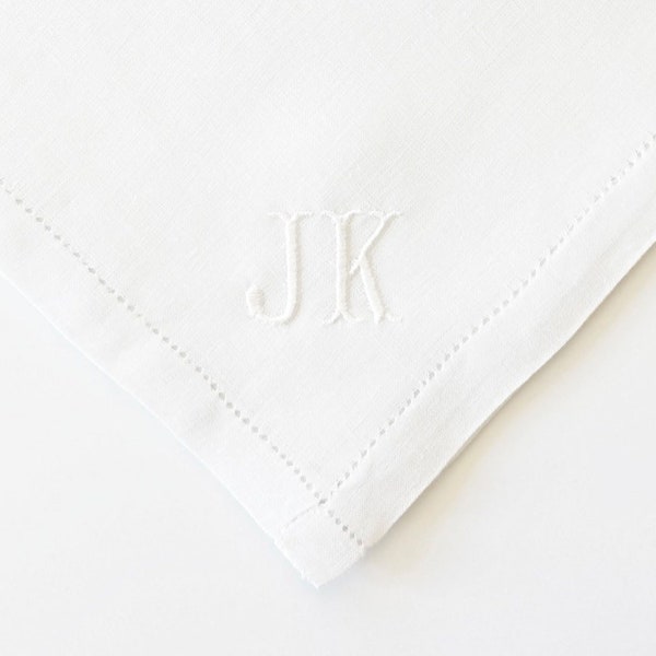 CLASSIC MONOGRAM FONT Mens Embroidered Monogrammed Handkerchief, Wedding Handkerchief, Personalized Pocket Square, Hankie