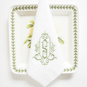 Monogrammed Cloth Napkins, ELEGANT FONT Embroidered Custom Napkins, Towels and Linens, Wedding Napkins