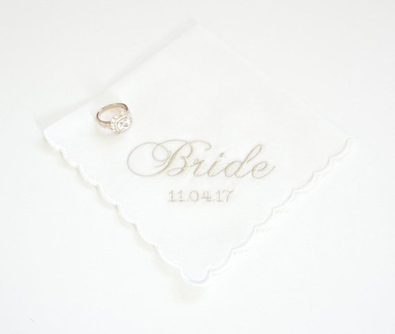 CUSTOM LADIES WEDDING Monogram design and font Embroidered Monogrammed Handkerchief, Personalized Custom Handkerchief