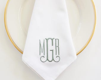 GATHER MONOGRAM FONT, Embroidered Monogrammed Napkins, Personalized Napkins, Personalized Cocktail Napkins, Personalized Wedding Napkins