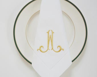 Monogrammed Napkins, ELEGANT FONT Embroidered Custom Napkins, Towels, Personalized Wedding Napkins, Personalized Napkins, Cocktail Napkins