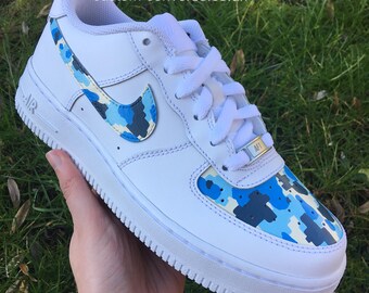 fortnite arctic camo hand painted nike air force 1 trainers - fortnite trainers
