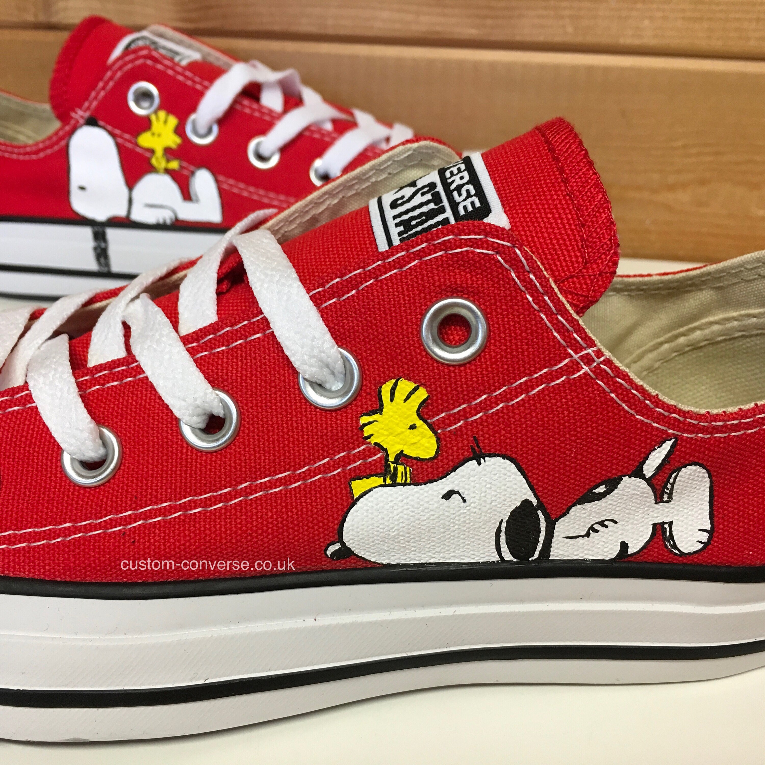 Red Snoopy Custom Converse Etsy UK