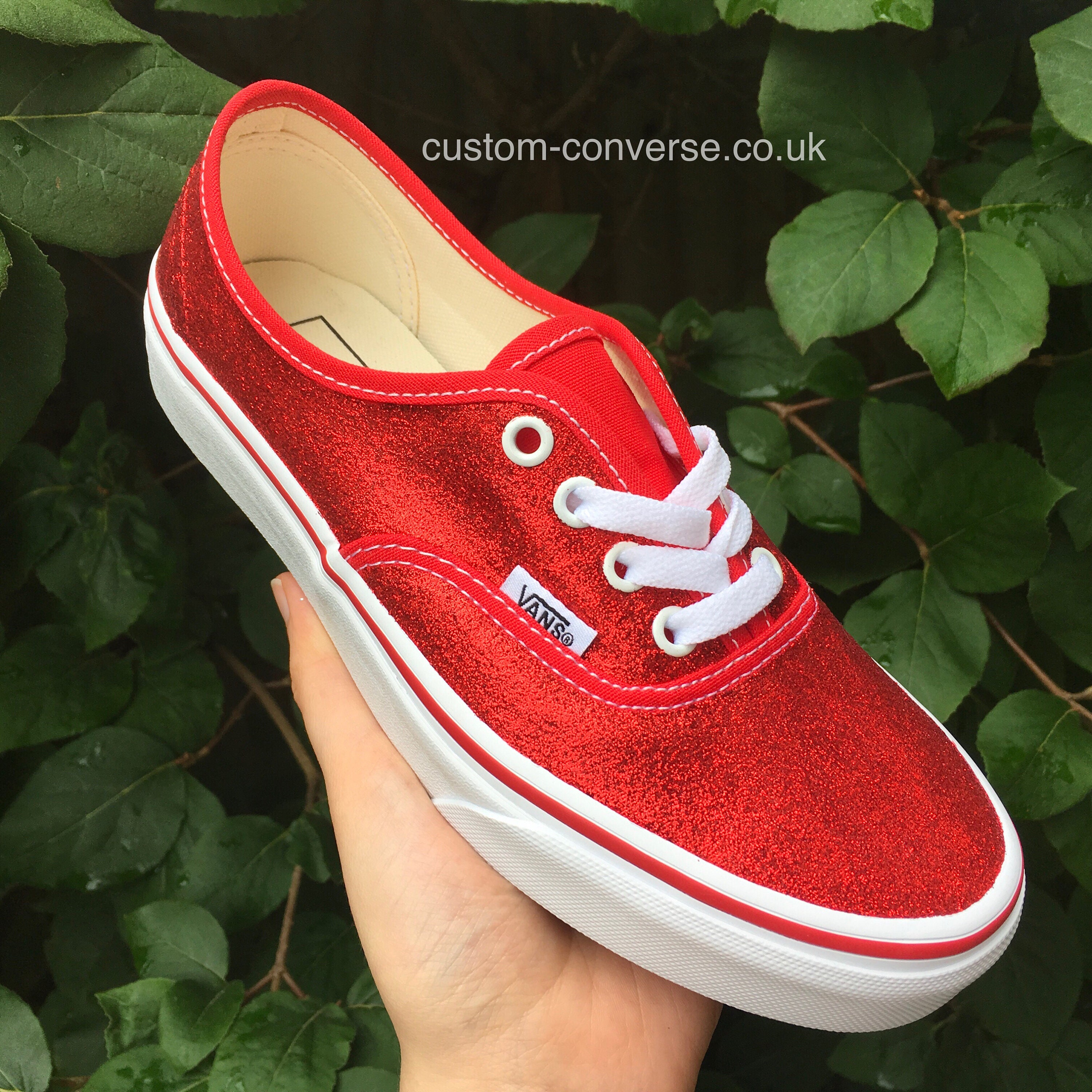 red glitter vans womens