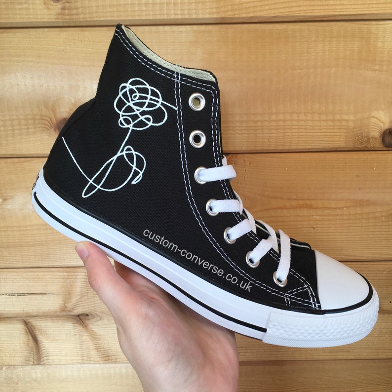 BTS Love Yourself Flower Custom Converse High Top Shoes Etsy
