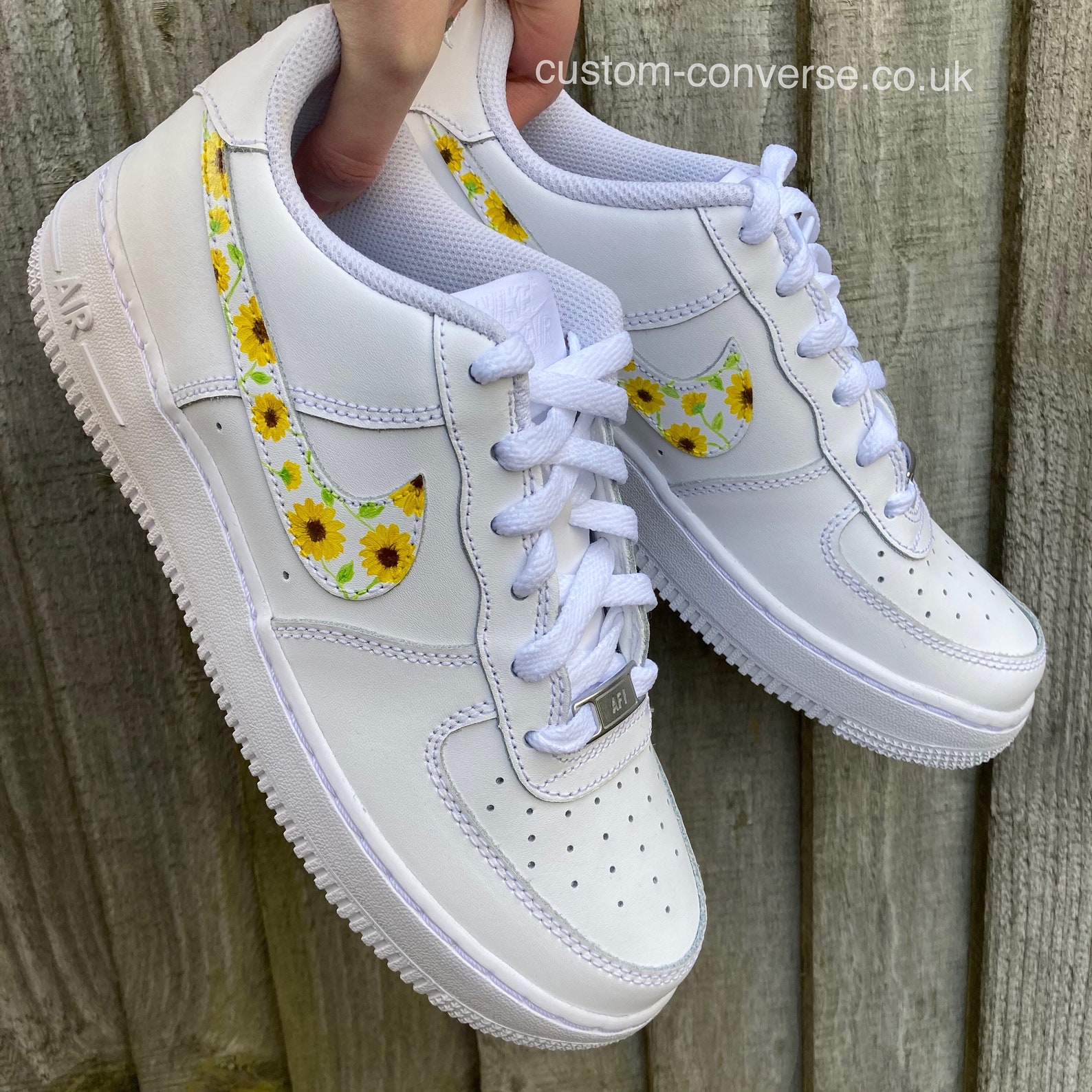 Sunflower Swoosh Nike Air Force 1 Trainers | Etsy