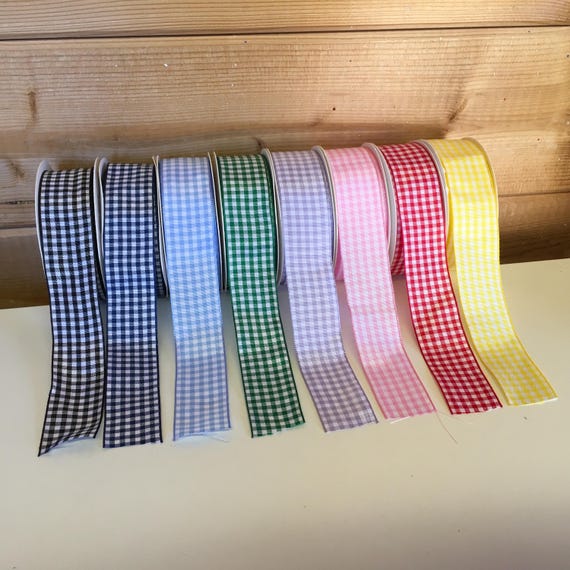 Gingham Ribbon Shoelaces: 25mm Flat Shoe Laces