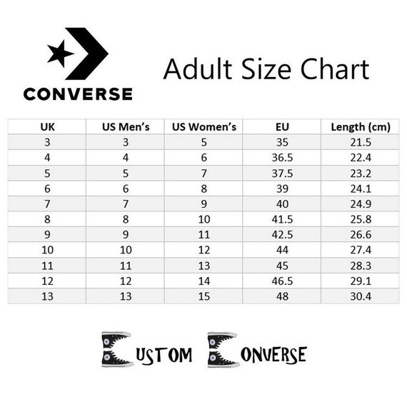 converse size chart uk