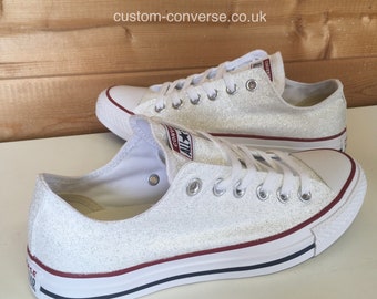 Classic White Glitter Low Top Converse Trainers