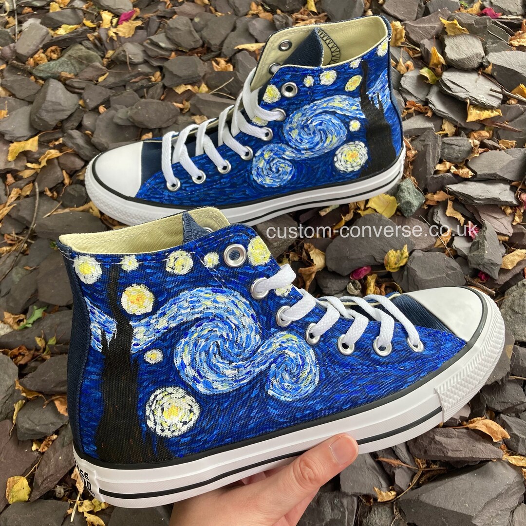 Starry Night Van Top Converse Trainers - Etsy
