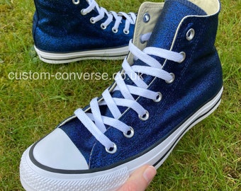 sparkly navy converse