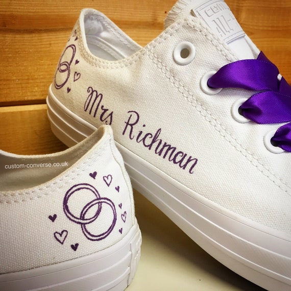 customised wedding converse trainers