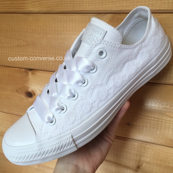 white converse laces