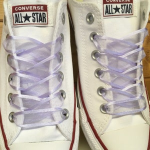 Satin Edge Organza Ribbon Shoelaces: Bridal, Wedding, Prom, 15mm