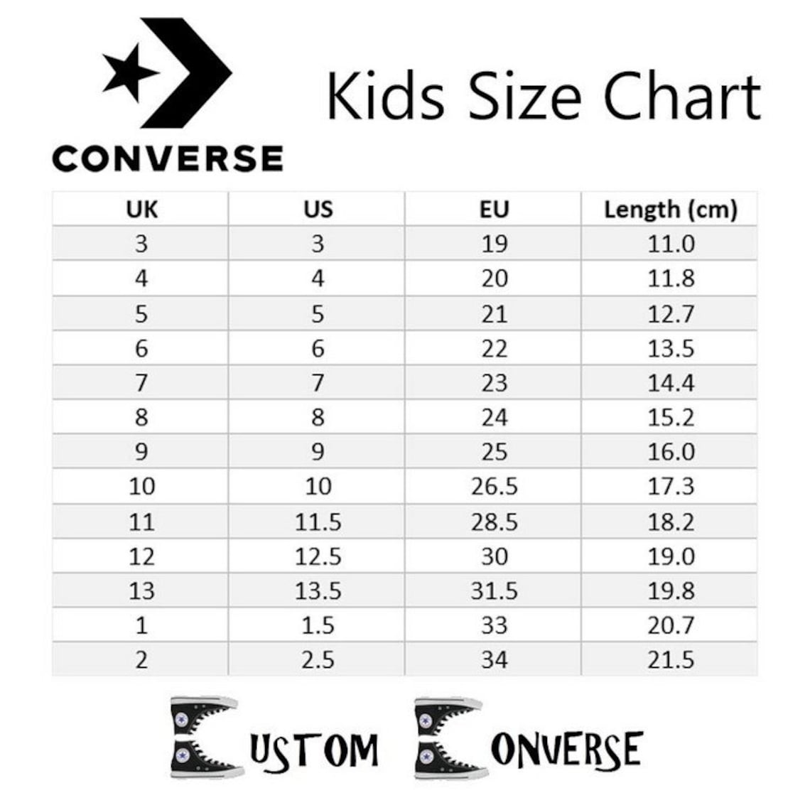 Converse Little Kid Size Chart