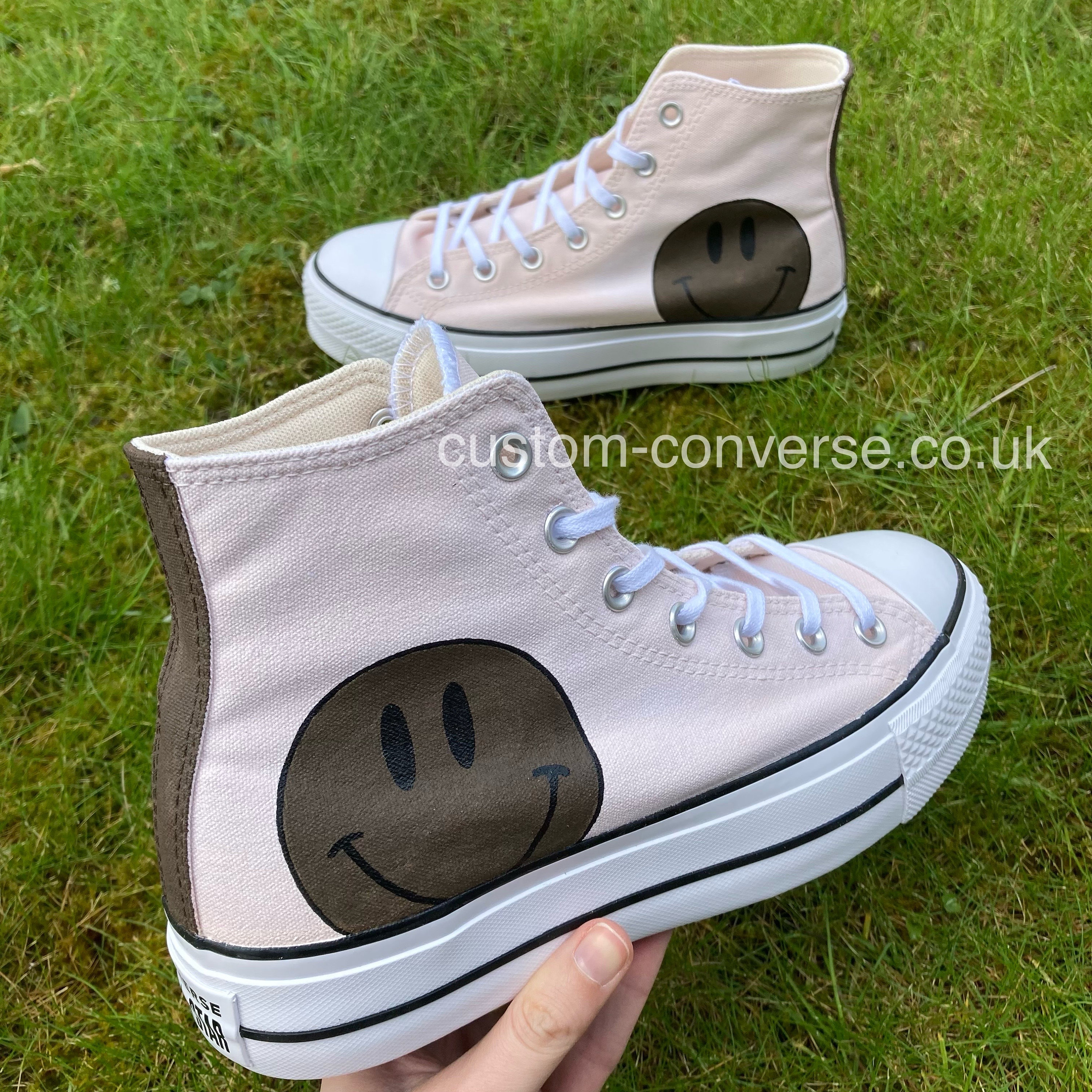 chocolate brown converse high tops platform