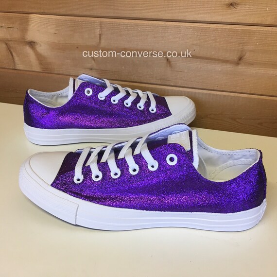 Buy Purple Glitter Converse Trainers Online in India - Etsy