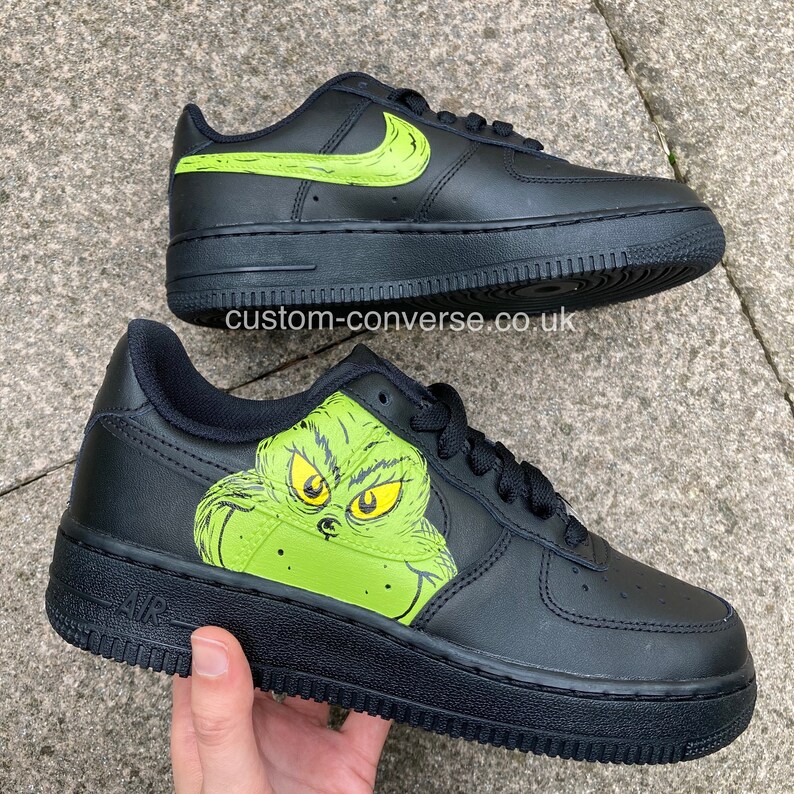 The Grinch Nike Air Force 1 Trainers Etsy