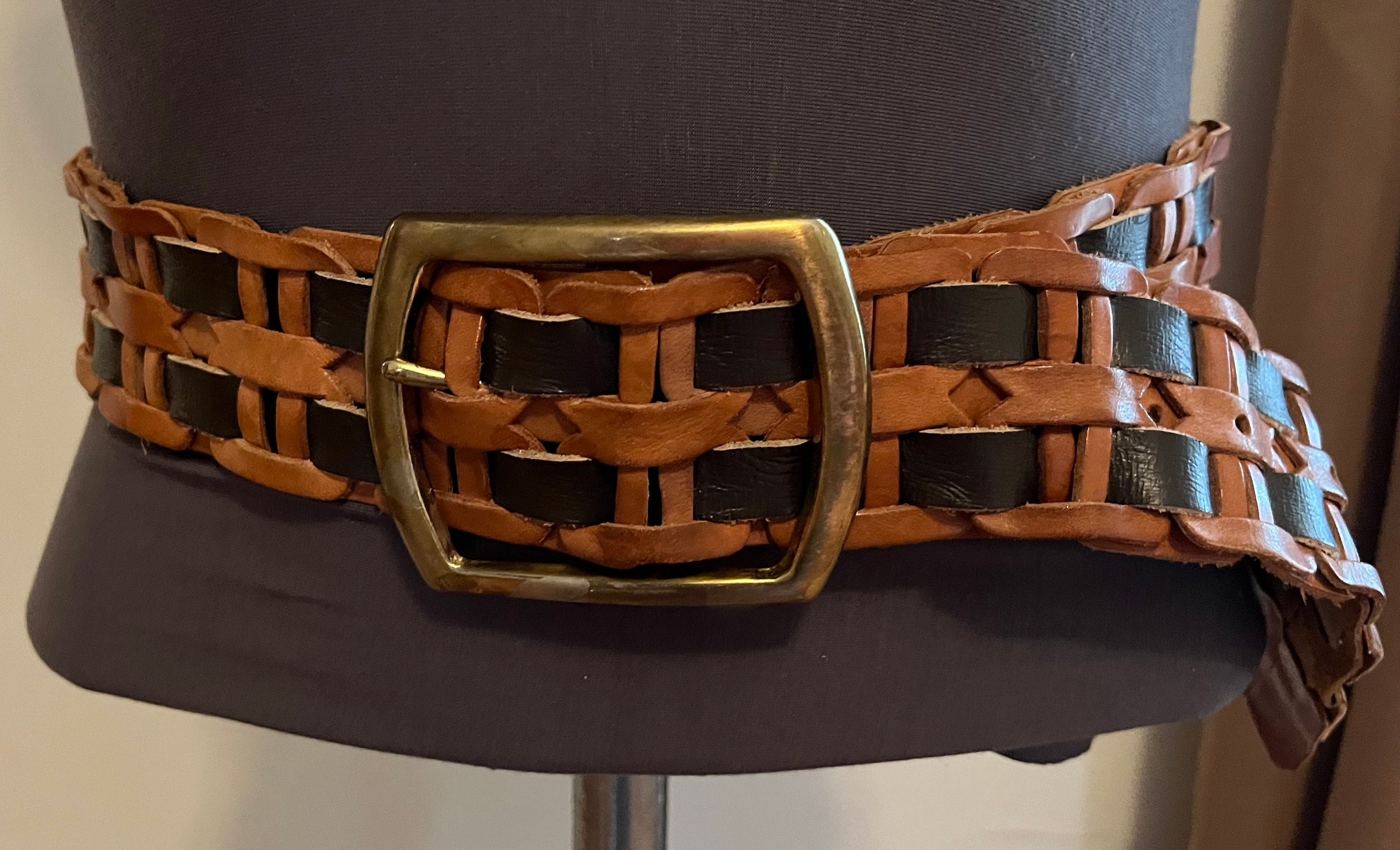 Vintage Leather Belt - Size Medium - Made in the USA