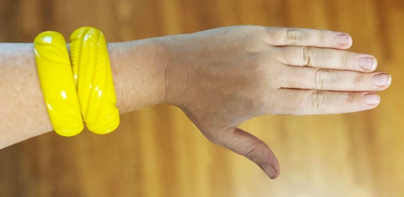 Sun Yellow Two Pack - Bakelite Style Bangle Bracelet  display picture 1