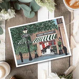 Cafe Beignet New Orleans Illustration Print Kitchen Wall Decor