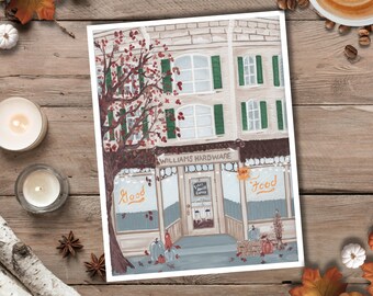 Luke's Autumn Coffee Shop  Print