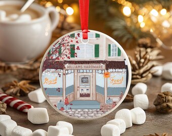 Lukes Autumn Coffee Shop Illustrierte Weihnachtsverzierung