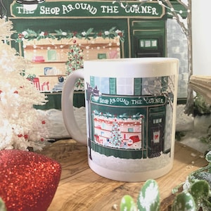 Shop Around the Corner Mug Winter Bookstore Ceramic Mug 11oz Bookish Christmas You&#39;ve got mail Gift